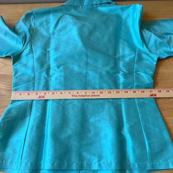 MARIKO 100% SILK BUTTON FRONT BLOUSE XS 3/4 SLEEVE NOTCH COLLAR EVENING ELEGANT - Picture 9 of 12